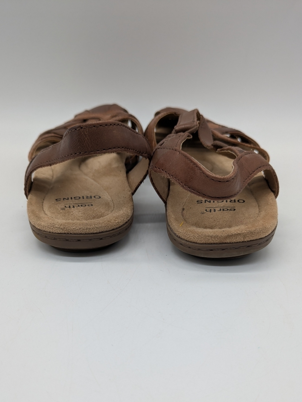 Earth Origins Belle Brielle Brown Tan Strappy Leather Sandal 7.5 - Picture 5 of 10